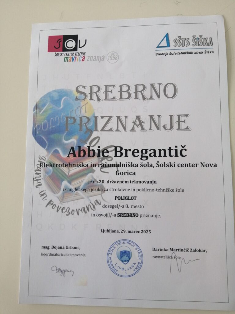 DRŽAVNO TEKMOVANJE IZ ZNANJA ANGLEŠČINE POLIGLOT