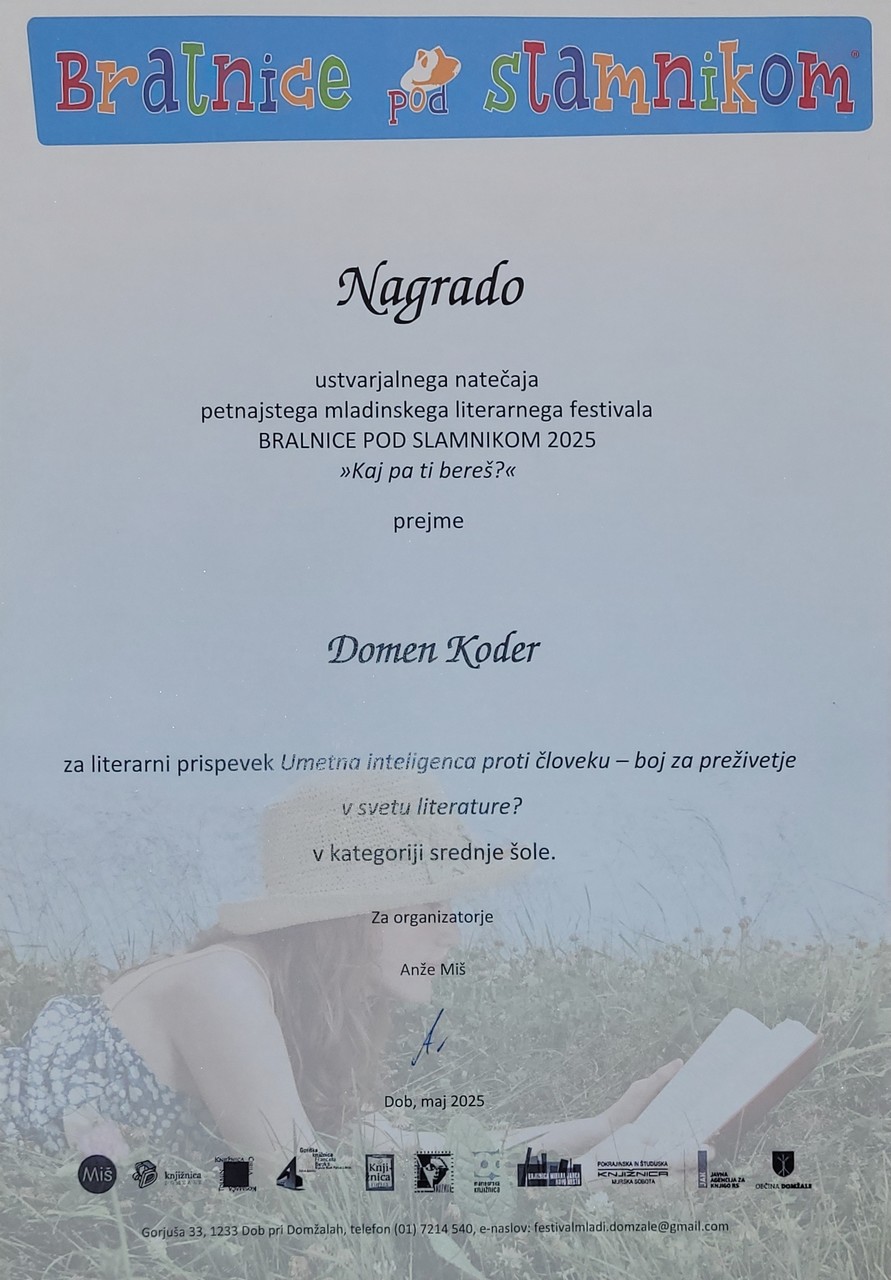 NAGRAJENEC MLADINSKEGA LITERARNEGA FESTIVALA NAGRAJENEC MLADINSKEGA LITERARNEGA FESTIVALA